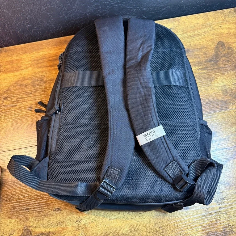 Solo New York Re:solve Black Recycled‎ Polyester Laptop Backpack Unisex OS
